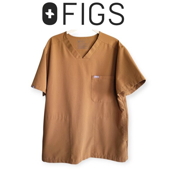 Figs Technical Collection (Unisex?) Brown (Atlantic Fall?) Scrub Top M EUC - Picture 1 of 9